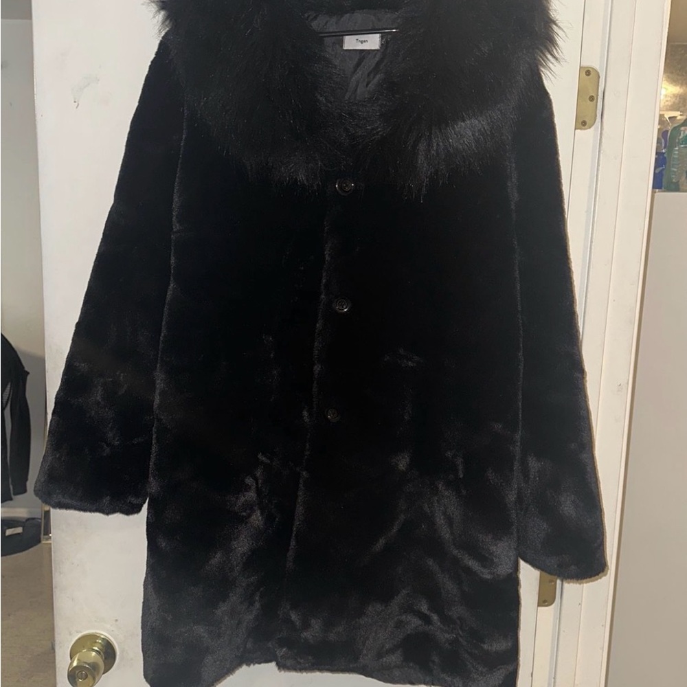 Black Faux Fur Coat - Picture 2 of 4